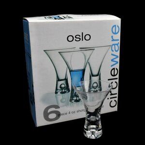 Circleware Oslo Shot Glasses Cordial Glasses 4 oz Set of 6 Air Bubble Base